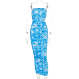 Kendall Jenner Wedding Guest Dress Long Wrapped Chest Printed Sheath