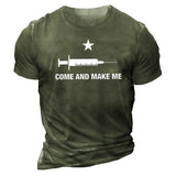 Man T Shirt Black round Neck Loose Print