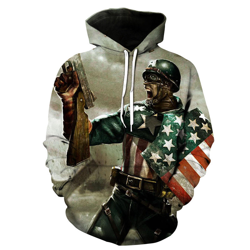 Captain America Hoodie Avengers Series 3D Digital Printing Couple Casual Hoodie
