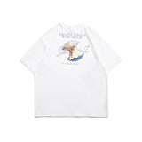 Men T Shirt Summer Casual Tops Men's Clothes Summer Wear Retro Men's Short-Sleeved Casual Earth Print T-shirt Fashion