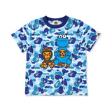 A Ape Print for Kids T Shirt Children's T-shirt Camouflage Little Ape Sesame Cotton Pink Half Sleeve