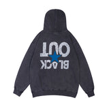 Men Fall Outfits Retro Alphabet Printed Hoodie Loose Couple Casual Jacket
