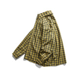 Men Shacket Long Sleeve Autumn Shirt Autumn Plaid Shirt Casual Long Sleeve Lapel Loose Top for Men