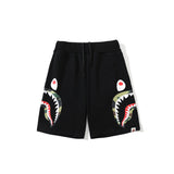 A Bath Ape Shorts Summer Loose Casual Double Camouflage on Side Shark Head Shorts Cropped Pants