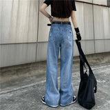 Distressed Jeans Straight Leg Jean Summer Jeans Wide Leg Pants Trousers