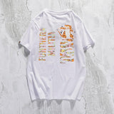 A Ape Print T Shirt Summer White Casual Collarless Loose Short Sleeve Bottoming Shirt