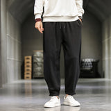Men Casual Pants plus Size Loose Trousers Summer Men's Loose Cotton and Linen Trousers Men's Lantern plus Size Casual Pants