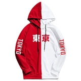 Split Hoodie Demons and Angels Printed Hoodie Color Matching Two-Tone