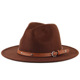 Fedora Hat Flat Top Jazz Top Hat Autumn and Winter Men and Women British Woolen Hat