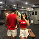 Olympia Sports Summer Sports Fitness European and American Vest Cotton Sleeveless T-shirt Short Sleeve Top for Men and Women
