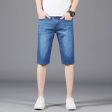 Men Jean Shorts Summer Stretch Denim Shorts Men's Casual Trend Loose Straight plus Size Shorts