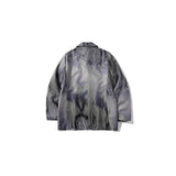Men Fall Outfits Tie-Dye Gradient Long Sleeve Coat Leisure Suit