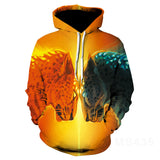 Fire and Ice Hoodie Print Loose
