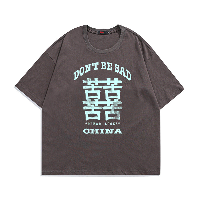 2022 Summer man t shirt Text Printed Short Sleeve