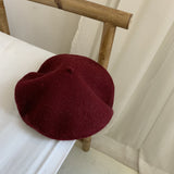Beret Hat Women's British Retro Autumn Winter Japanese Wool Painter Cap