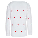Valentine's Day Outfits Amazon Women's Fashion New Sweater Valentine's Day Love Polka Dot V-neck plus Size Loose Pullover Sweater