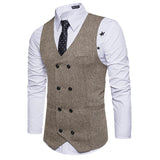 Tuxedo Vests Men Suit Vest Men's Fashion Collar Autumn and Winter Suit Vest Casual