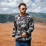Men plus Size Sweatshirt Floral Sweater Loose Sweater