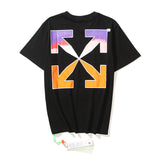 Summer Colorful Arrow Print Short-Sleeved T-Shirt Men'S And Women'S Hip Hop Oversize Loose Large Size Couple Wear