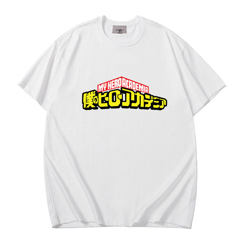 Anime TShirts Aesthetic Men's Shirt Anime Print Loose Short-Sleeved T-shirt Men's Top