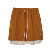 Men's T Shirt Summer Casual Tops Casual Shorts Men Fashion Brands Color Contrast Patchwork Fifth Pants Street Trend Loose Middle Pants