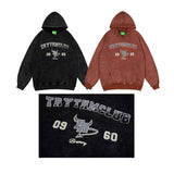 Men Fall Outfits Worn Looking Washed-out Printed Hoodie Oversize Niche Hoodie
