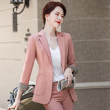 Women Pants Suit Uniform Designs Formal Style Office Lady Bussiness Attire Pink Fashion Business Suit