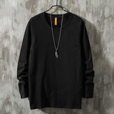 Men Long Sleeve T-Shirts Round Neck Bottoming Shirt