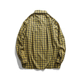 Men Shacket Long Sleeve Autumn Shirt Autumn Plaid Shirt Casual Long Sleeve Lapel Loose Top for Men