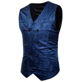 Tuxedo Vests Men Suit Vest Casual Coat Vest Fashion Printed Gentleman Men's Color Matching