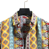 Men Shirt Fashion Slim Fit Shirts Short Sleeve Shirt Large Size Casual Beach Style Shirts Spring/Summer Men's Short Sleeve Flower Shirt