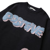 Men Fall Outfits Autumn and Winter Cute Bear Round Neck Pullover Knitted Top
