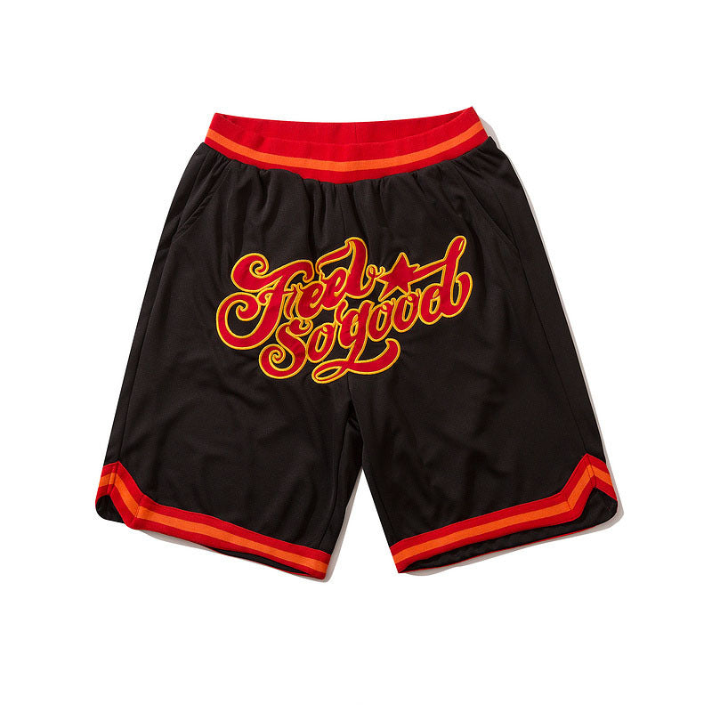 Basketball Shorts American Mesh Letter Print Basketball Shorts Men's Baseball Loose Casual Shorts