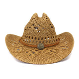 Wester Hats Spring and Summer Men's and Women's Sun Protection Sun Hat Western Cowboy Ethnic Style Straw Hat
