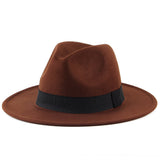 Fedora Hat Autumn and Winter Men and Women Couple Woolen Hat British Imitation Felt Fedora Hat
