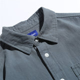 Men Shacket Long Sleeve Autumn Shirt Autumn Leisure Shirt Solid Color Plain Weave Workwear Shirt