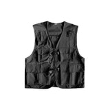 Men Utility Vest Work Zipper Tactical Work Vest Slim Pocket Jacket I Tooling Tactical Vest Hee Vest Jacket