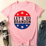 Let's Go Brandon T Shirt Summer XINGX Pattern Short Sleeve T-shirt