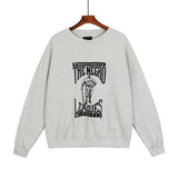 Fog Essentials Long Sleeve round Neck Sweatshirt Baseball League Pattern Crew Neck Pullover Sweatshirt