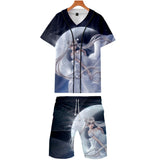 Sailor Moon Print Clothes for Men Men's Baseball Uniform Shorts Printed Fashion Sports Set