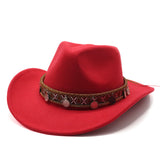 Wester Hats Autumn and Winter Western Denim Wool Jazz Top Hat Fur Felt Hat