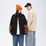 Men Shacket Long Sleeve Autumn Shirt Vintage Paisley Patchwork Retro Work Clothes Shirt Men's Long Sleeve Jacket Student Top