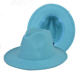 Fedora Hat Woolen Thick Top Hat Women's Fedora Hat British Style Felt Cap