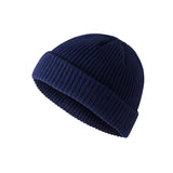 Mens Beanies Black Knitted Woolen Cap Women's Autumn and Winter Skullcap Chinese Landlord Hat