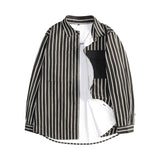 Men plus Size Coats plus Size Stripe Thickening Shirt Jacket Early Autumn Coat