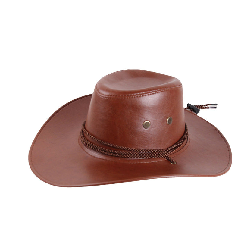 Bullhide Denim Hat Western Cowboy Hat Men's Imitation Leather Big Brim Sun Hat