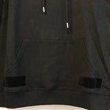 Early Spring All Black Flocking Arrow Pullover Hooded Sweater