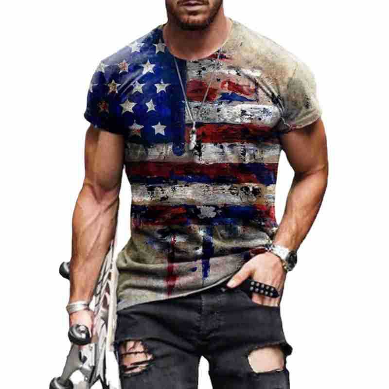 Tactics Style T Shirt for Men Summer round Neck Print T-shirt