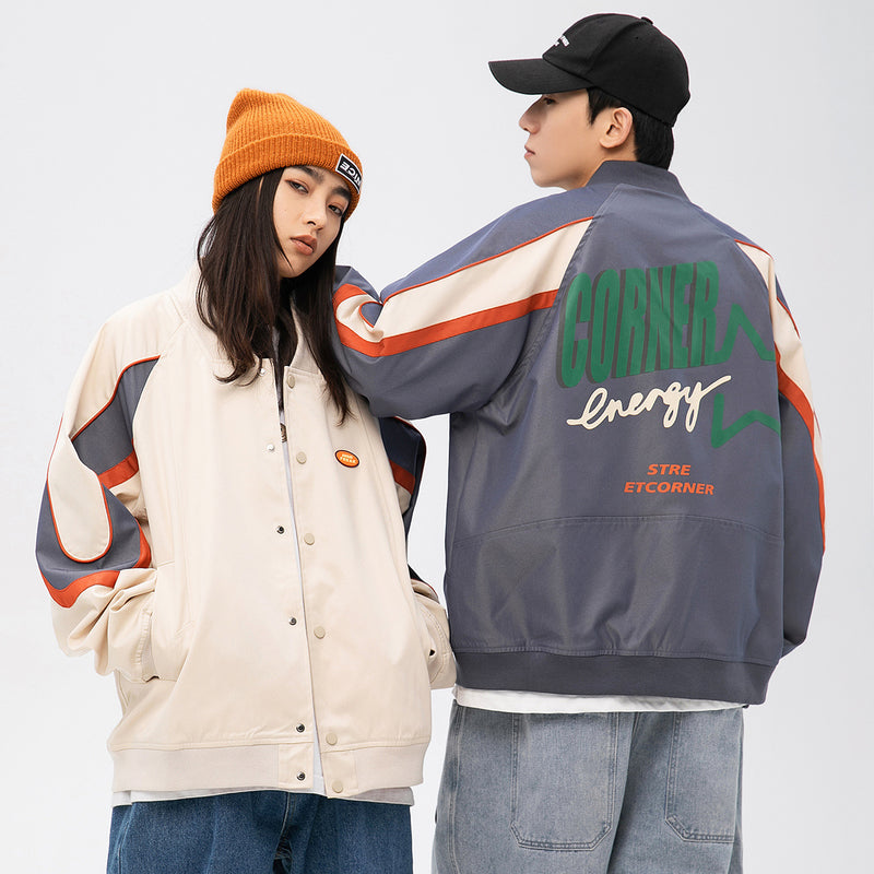 Varsity Men's Spring plus Size Retro Sports Casual Patchwork Baseball Jacket Male Student Coat Men Jacket