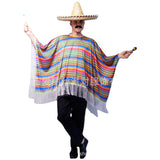 Jalisco Clothing Men's and Women's Shawl Rainbow Striped Cloak Clothing